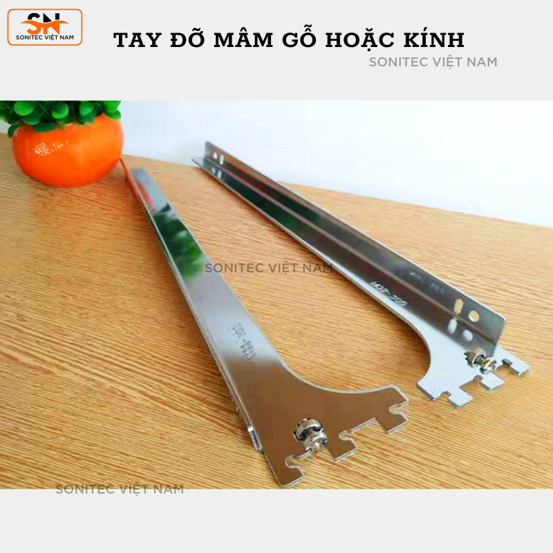 TAY ĐỠ MÂM GỖ HOẶC MẶT KÍNH CÀI THANH RAY M32M33