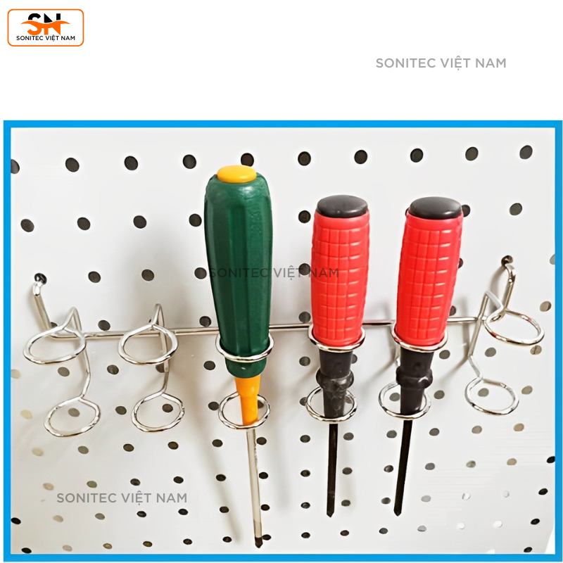 Móc Treo 6 Vòng Bạc Bằng Thép Cán Nguội – Phụ Kiện Pegboard Tiện Lợi, Chắc Chắn