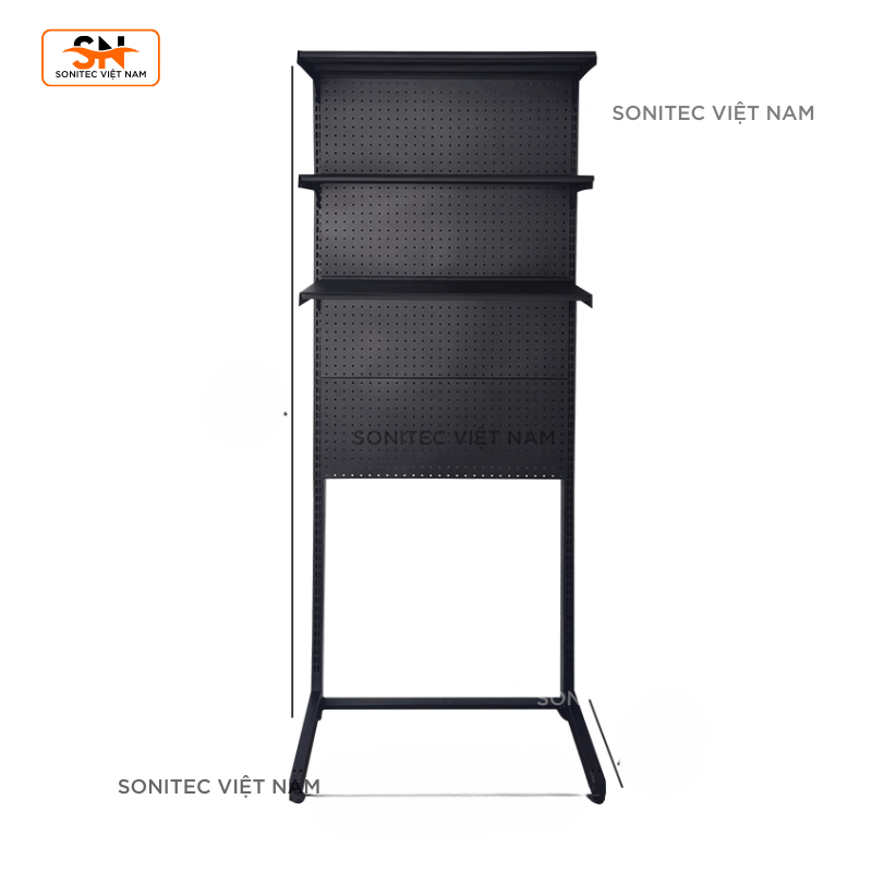 Kệ trang trí 3 tầng có lưới - Kệ sắt lắp ghép đa năng trưng bày để bàn hoặc sát tường