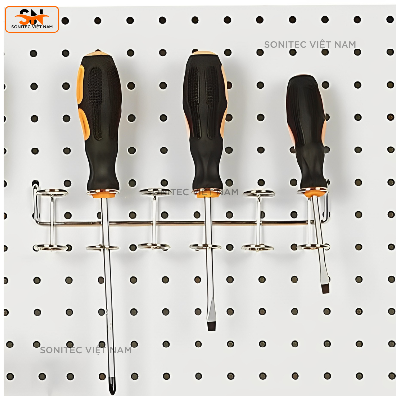 Móc Treo 6 Vòng Bạc Bằng Thép Cán Nguội – Phụ Kiện Pegboard Tiện Lợi, Chắc Chắn