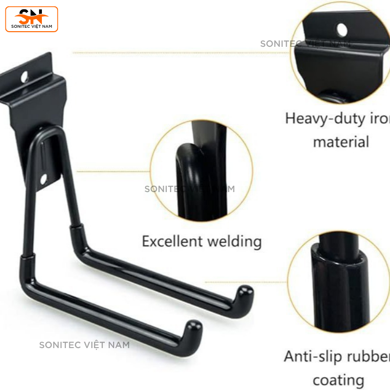 Móc Treo Xe Đạp Gắn Tường Bằng Kim Loại Chống Trượt – Siêu Bền, Chịu Lực Tốt