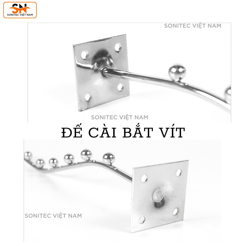 Móc Bi Treo Quần Áo – Móc Treo Đa Năng Đế Cài Bắt Vít Cho Shop Thời Trang, Siêu Thị
