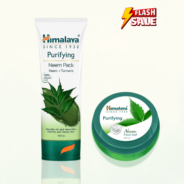 Combo mặt nạ và gel dưỡng ẩm lá Neem Himalaya Neem Face Pack 100ml & Purifying Neem Face Gel 100g