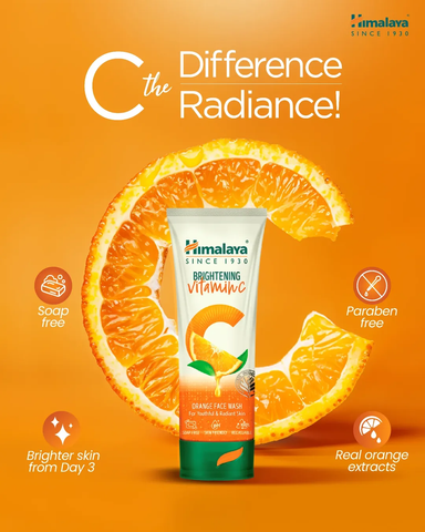 Sữa rửa mặt sáng da tinh chất cam Himalaya Brightening Vitamin C Orange Face Wash 100ml