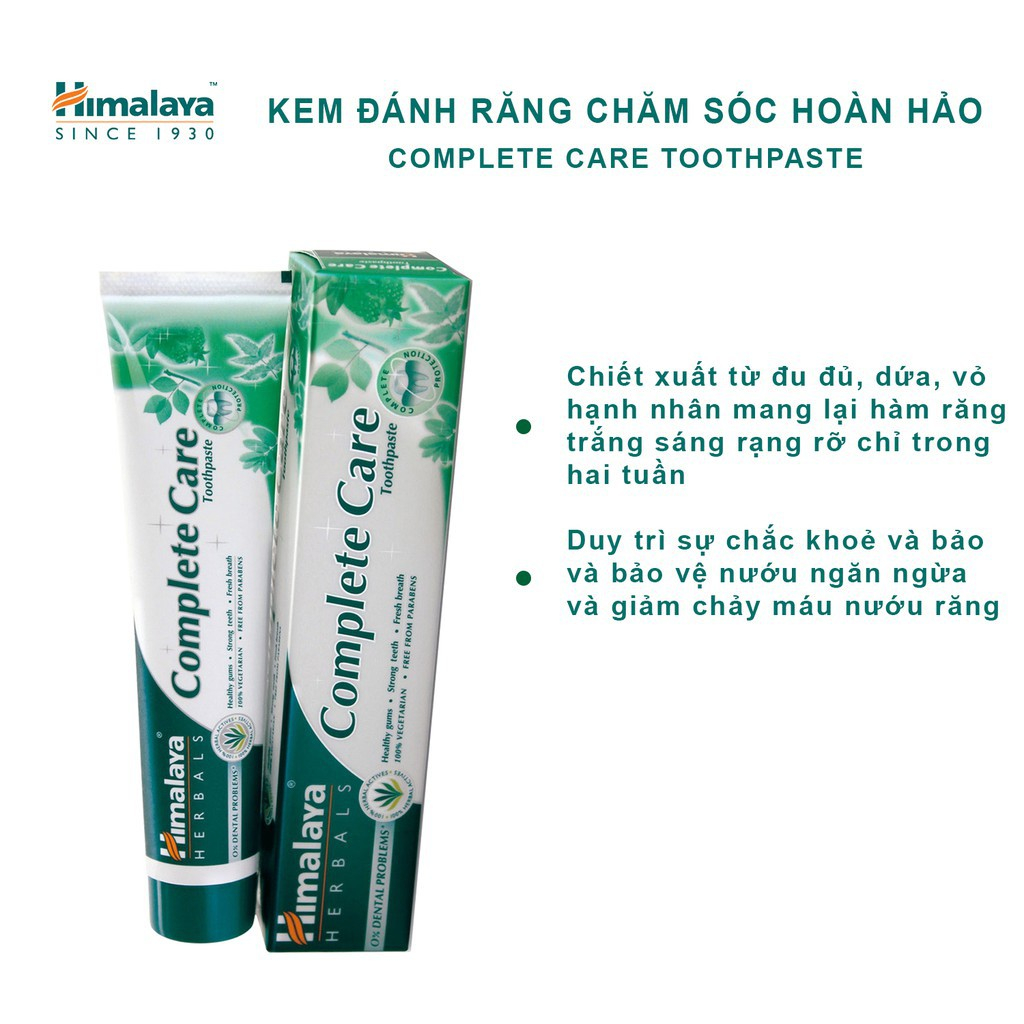 [COMBO 3] KEM ĐÁNH RĂNG BẢO VỆ NƯỚU HIMALAYA COMPLETE CARE TOOTHPASTE (3 tuýp)