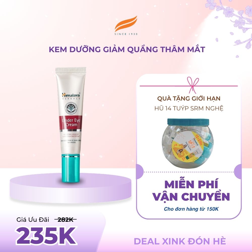 [MUA 1 TẶNG 1] Kem dưỡng giảm quầng thâm mắt Himalaya Under Eye Cream 15ML + 1 HŨ SRM NGHỆ 14 TUÝP