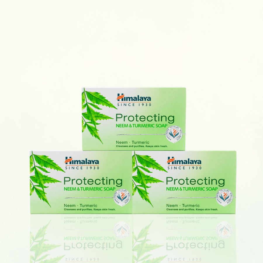 Combo 3 xà phòng giảm mụn cơ thể từ lá neem Himalaya Neem & Tumeric Soap