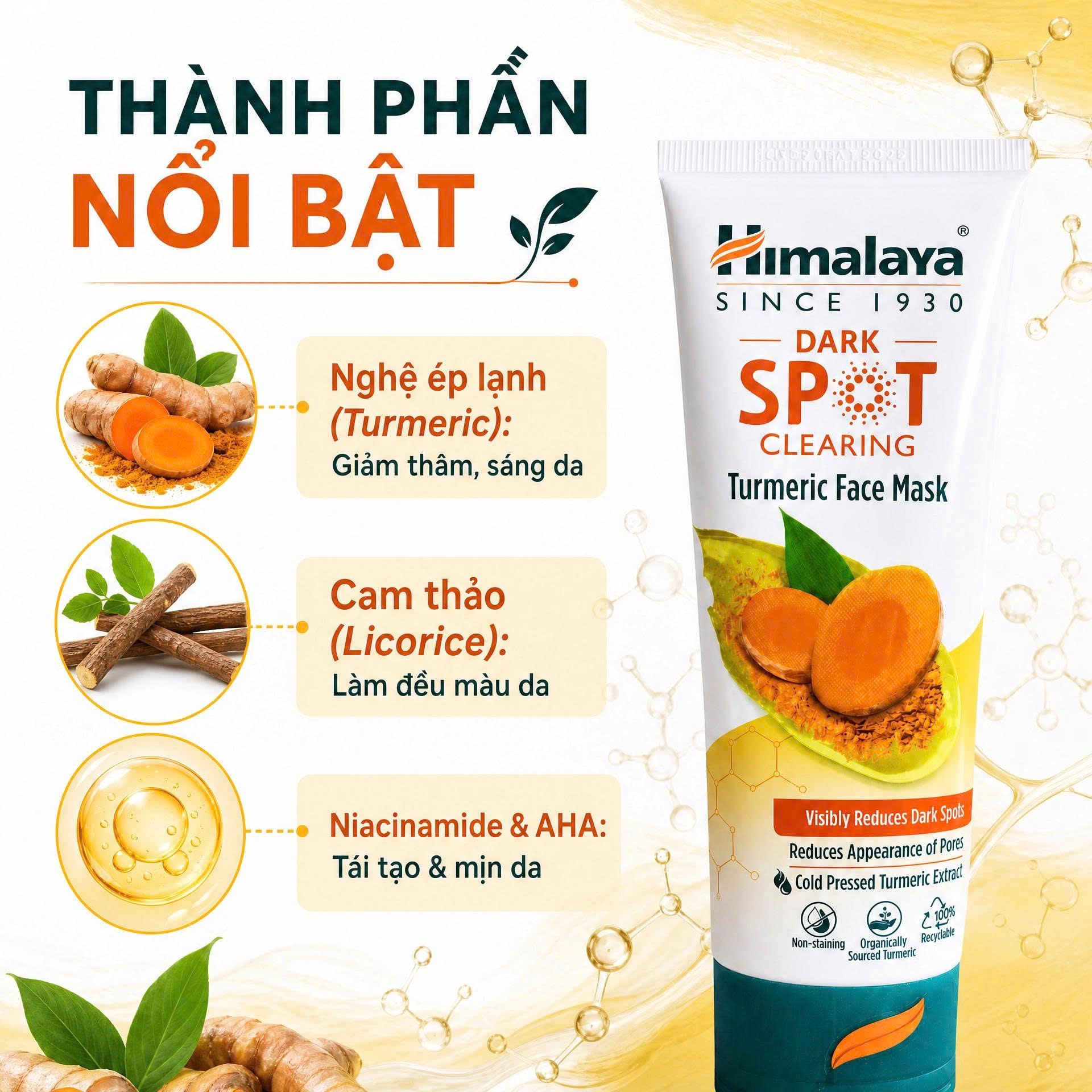 Mặt nạ tinh chất nghệ giảm thâm sáng da Himalaya Dark Spot Treatment Turmeric Face Mask 100ml