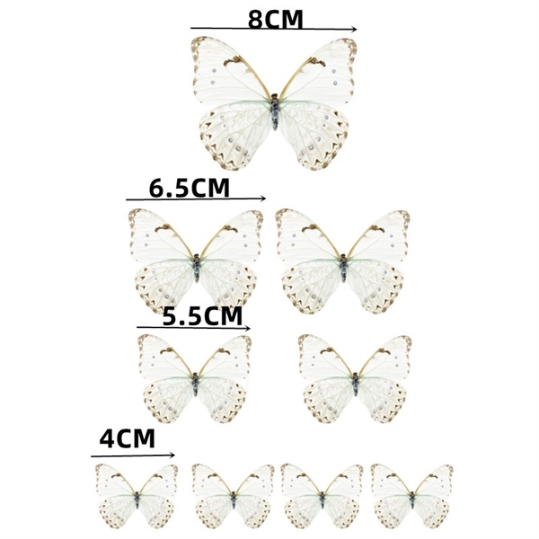 Set que cắm sắt 9 con bướm màu trắng kem