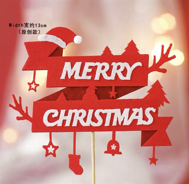 Que xốp GS Merry Xmas đỏ