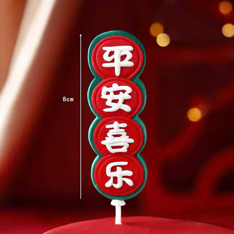 Trang trí gốm mềm tết chữ thư pháp (Bình An Hạnh Phúc)