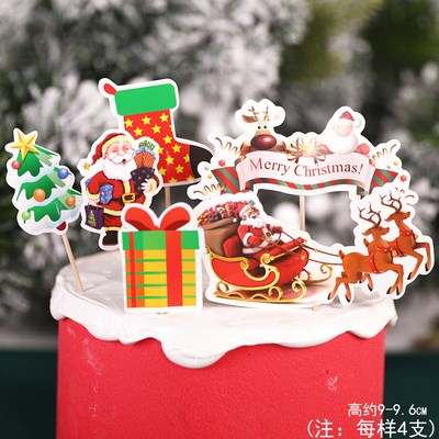Set 24 que cắm GS ông già noel + xe kéo tuần lộc