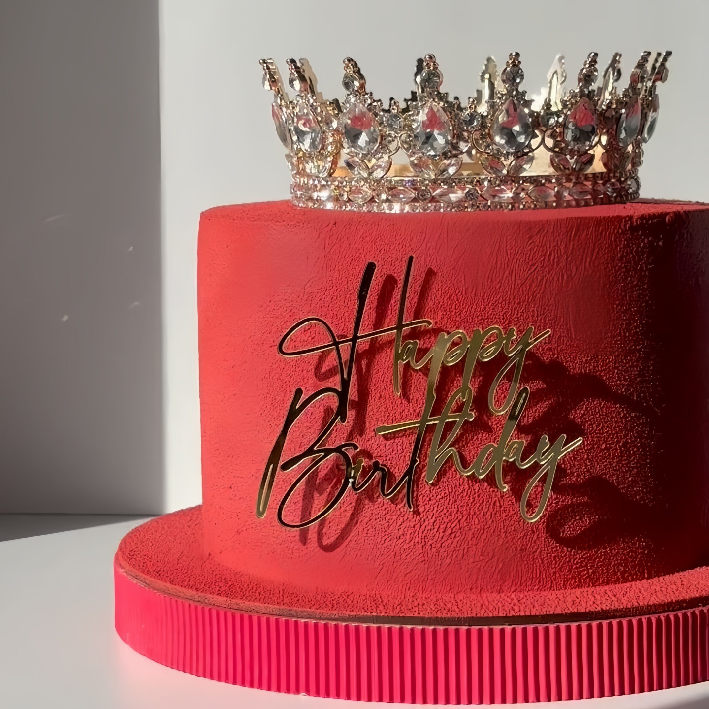Topper mica HPBD mẫu mới vàng nghiêng 29