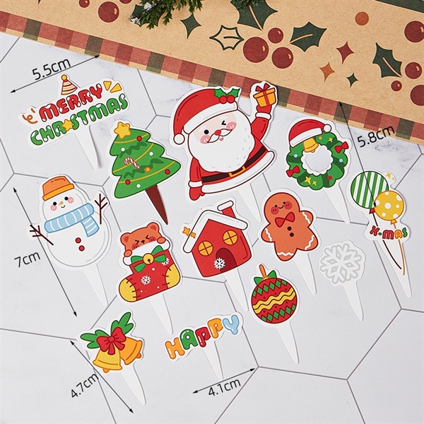 Set 14 tag cắm GS Happy ngôi nhà nhỏ + bóng bay X-Mas 2023