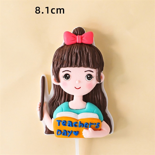 Trang trí gốm mềm cô gái Teacher's day (GV)