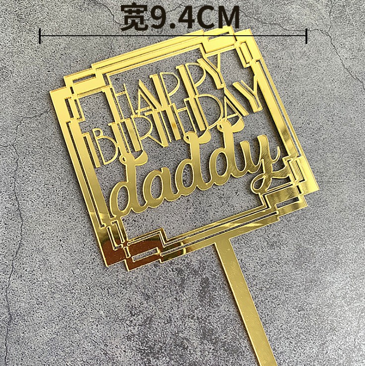 Topper mica HPDB Daddy + khung vuông vàng
