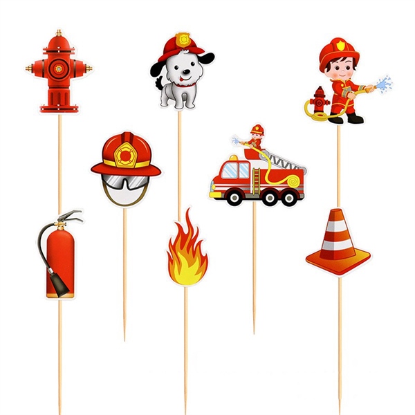Set 8 que cắm chủ đề lính cứu hỏa