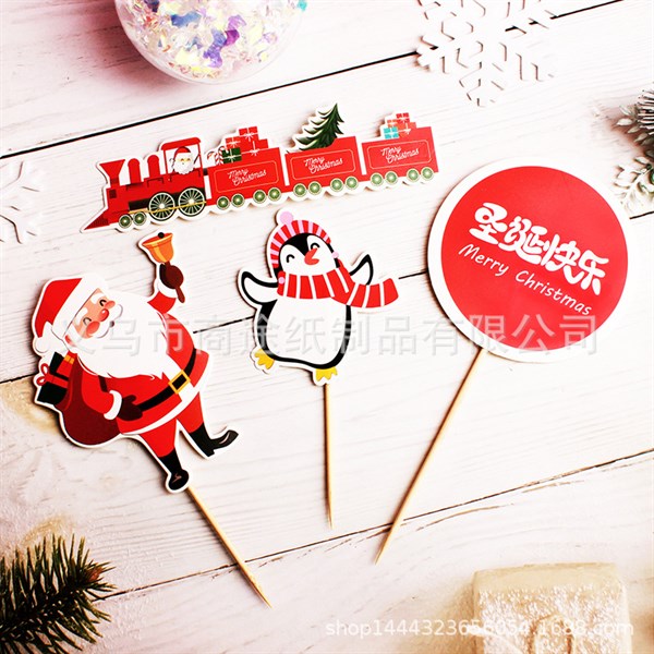 Set 4 que cắm GS ông già Noel + chim cánh cụt