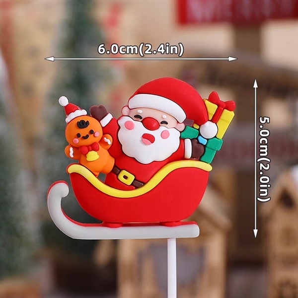 Trang trí slc GS ông già Noel ngồi xe trượt tuyết đỏ + kẹo gừng (CC)