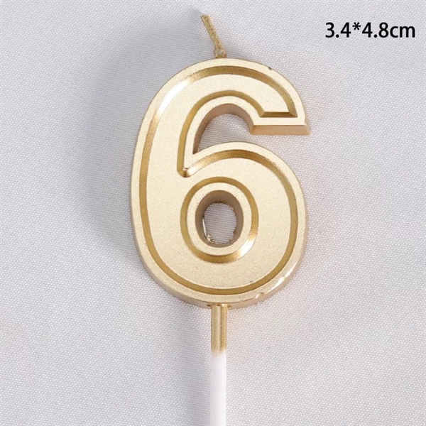 Nến số vàng kẻ viền 6