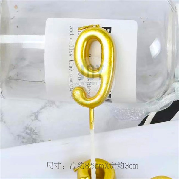 Nến số vàng to 9