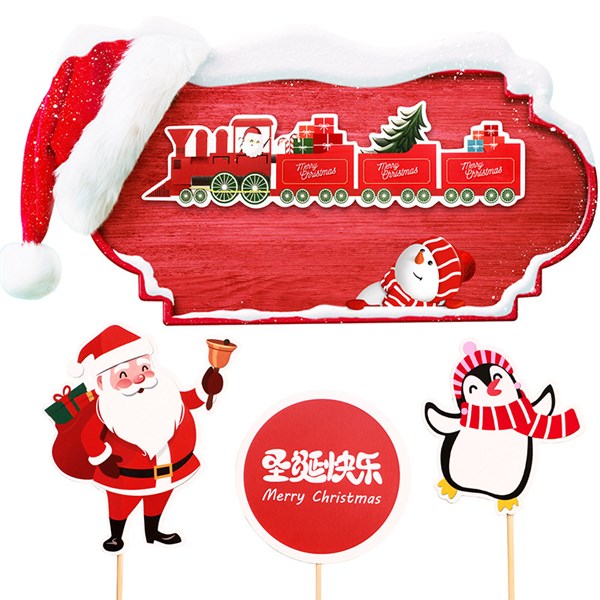 Set 4 que cắm GS ông già Noel + chim cánh cụt