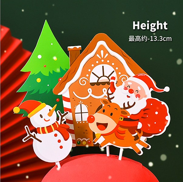 Set que cắm GS ông già Noel cưỡi tuần lộc + ngôi nhà