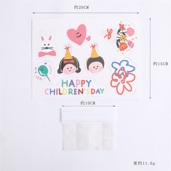 Set 8 que cắm Children's Day cô bé + cậu bé (CD)