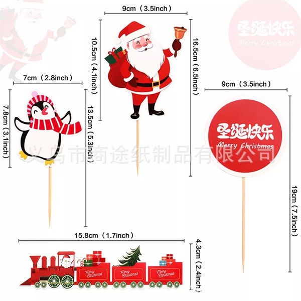 Set 4 que cắm GS ông già Noel + chim cánh cụt