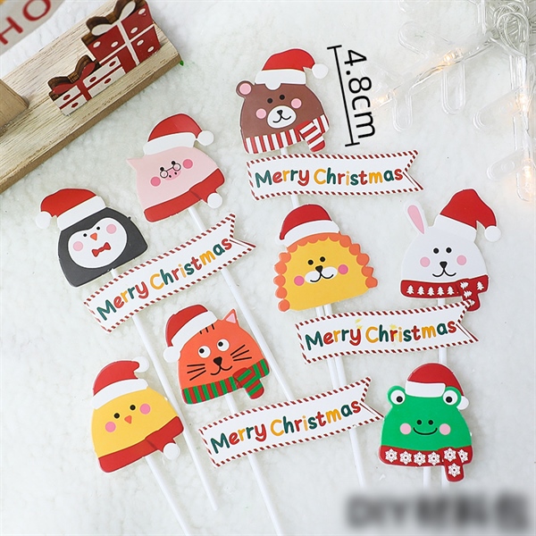 Set 8 que cắm GS con thú Merry Christmas