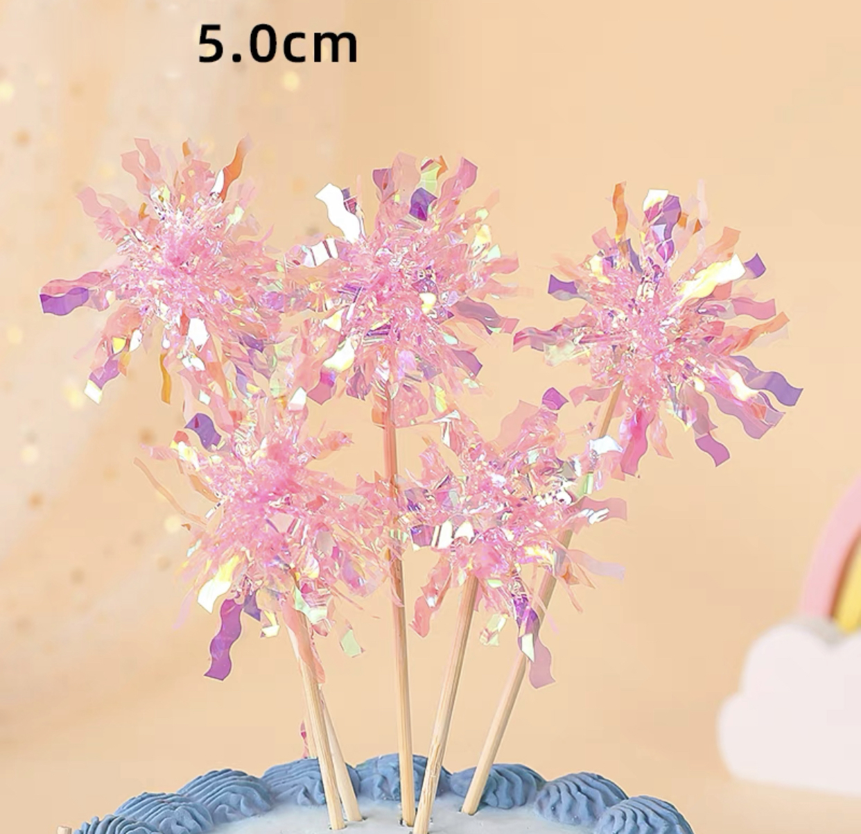 Set 5 que cắm tua rua màu hồng L1