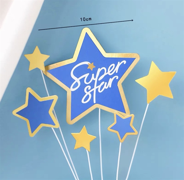 Set 6 que cắm sắt Super Star ngôi sao xanh + vàng