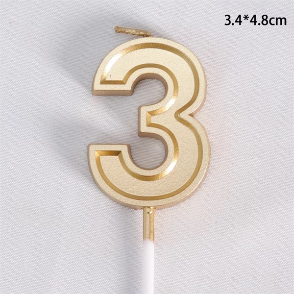 Nến số vàng kẻ viền 3