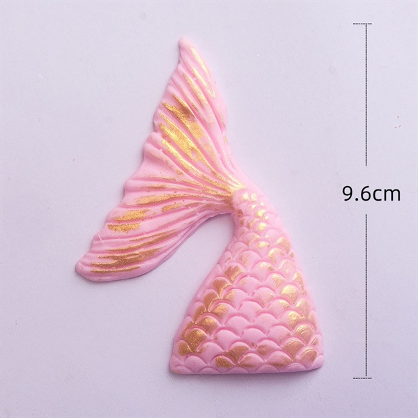 Trang trí gốm mềm đuôi nàng tiên cá hồng (9.6cm)