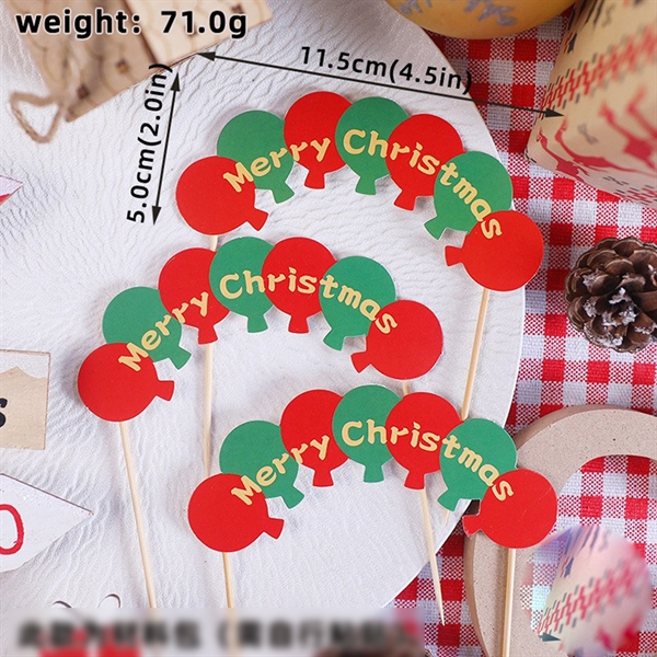Set 30 que cắm cổng GS bóng bay xanh đỏ Merry Christmas