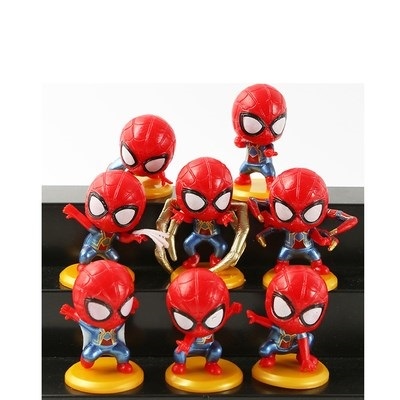 Set 8 người nhện chibi đỏ nhỏ
