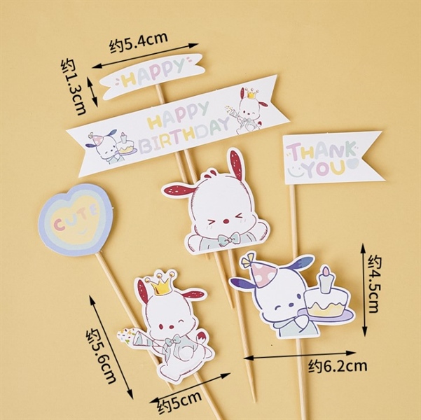 Set 7 que cắm HPBD hình chó Pancha xinh xắn (QCG)