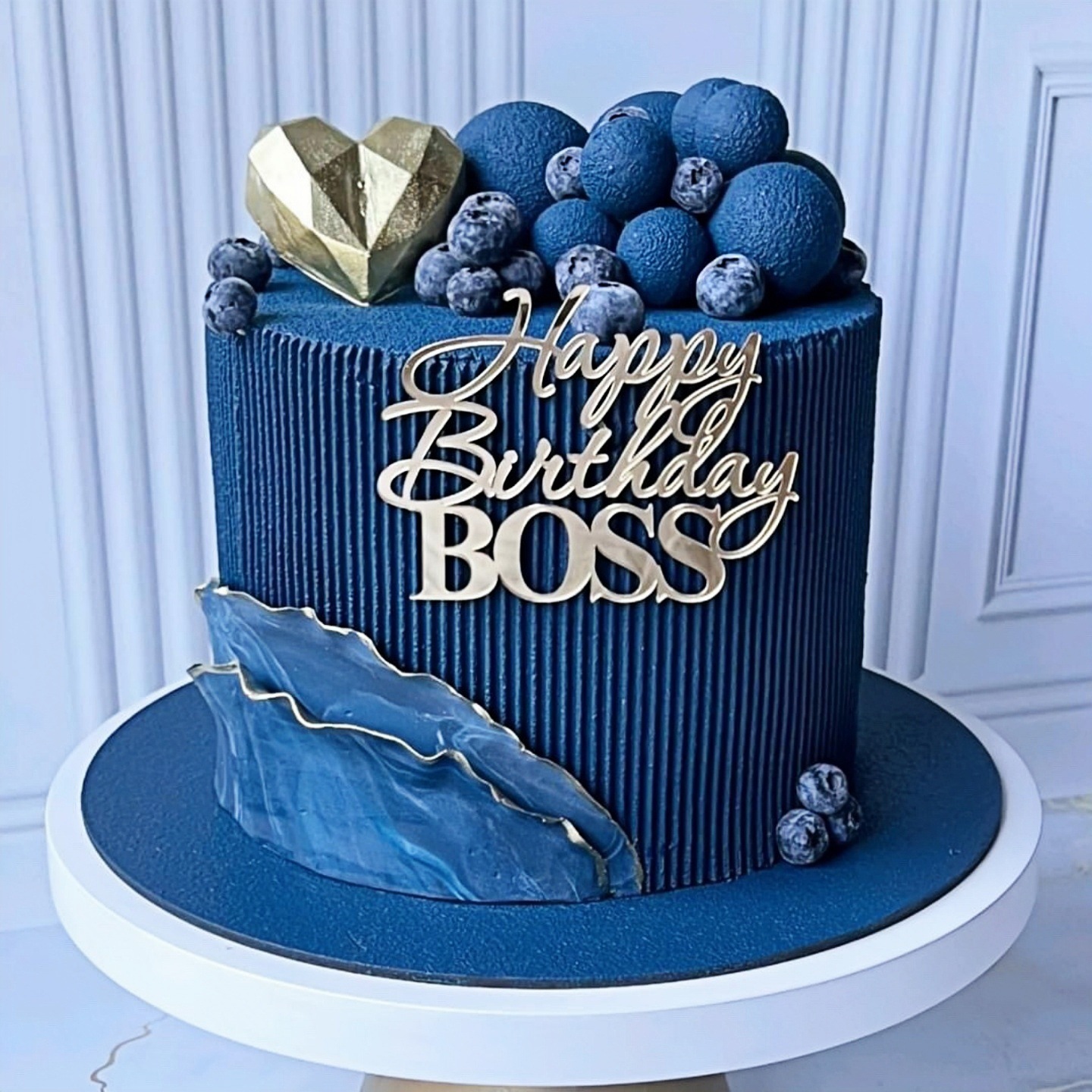 Topper mica mẫu mới HPBD BOSS vàng