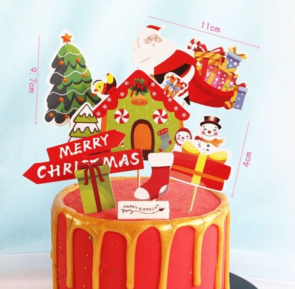 Set que cắm GS nhà xanh + ông già Noel + người tuyết