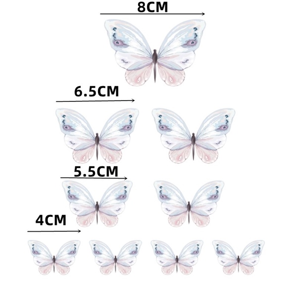 Set que cắm sắt 9 con bướm màu tím mix hồng nhạt