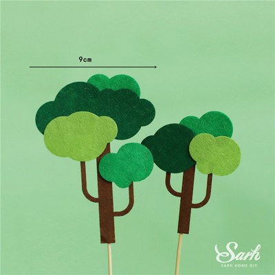 Set 2 cây xốp cổ thụ màu xanh