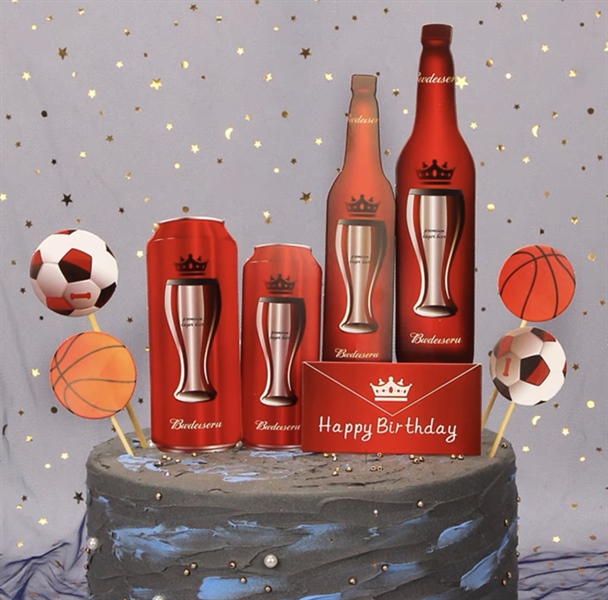 Set trang trí bia Budweiser đỏ