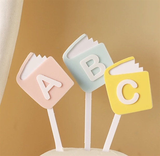Set 3 topper mica quyển sách ABC (GV)