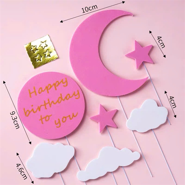 Set que HPBD xốp trăng sao hồng