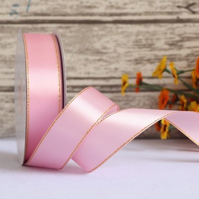 RB lụa viền kim tuyến màu hồng
