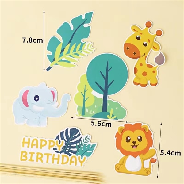 Set que cắm HPBD động vật rừng xanh + cây