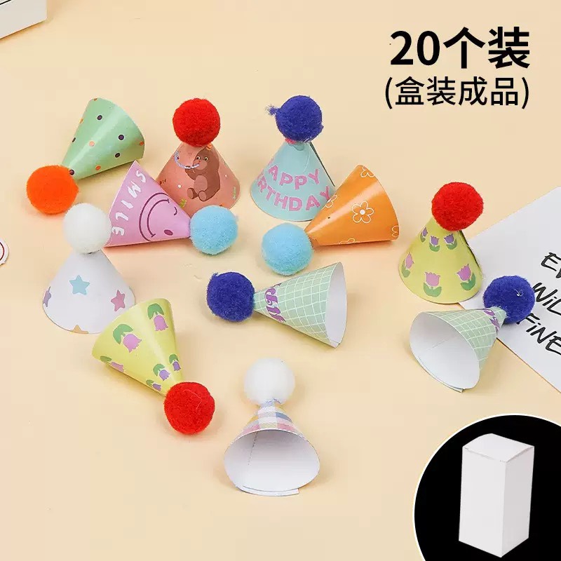 Set 20 mũ sinh nhật mini phong cách hoạt hình dễ thương mẫu 5