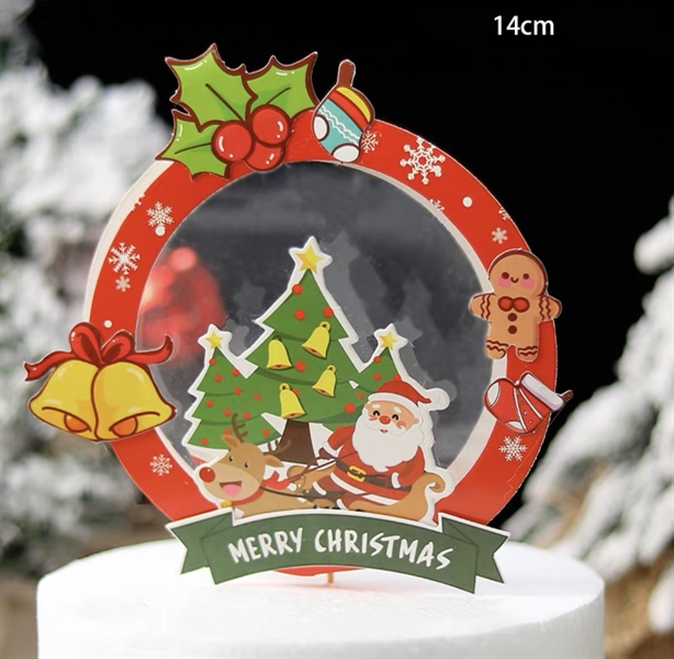 Set trang trí GS hình tròn Merry Christmas + các hình chủ đề Noel