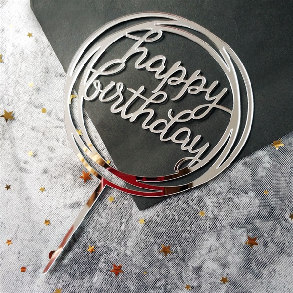 Mica HPBD 2 vòng tròn bạc