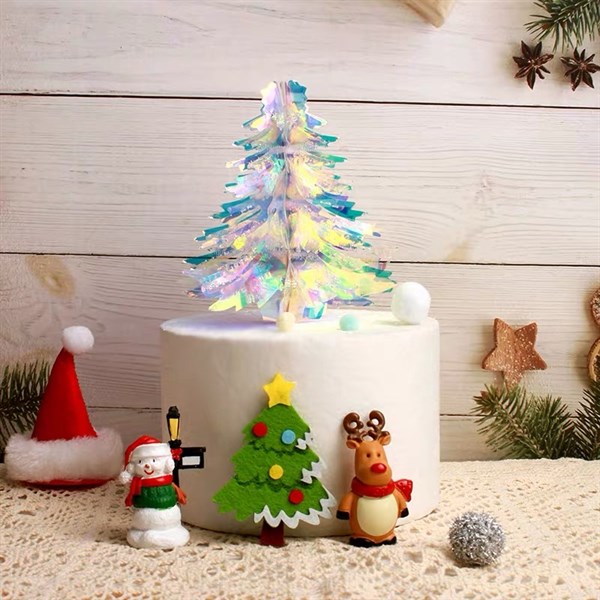 Trang trí GS cây thông lấp lánh nhiều màu sắc sz 12.5cm